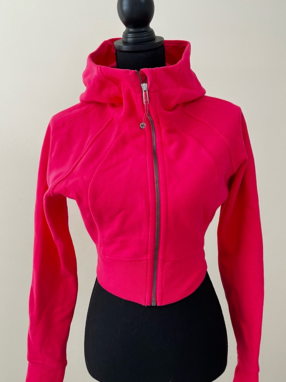 lululemon athletica Bright Pink Cropped Zip Hoodie